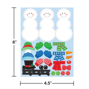 Bulk Pack of 12 Build A Snowman Stickers