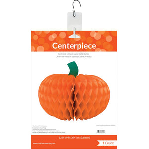 Bulk Pack of 2 Halloween Honeycomb Pumpkin Centerpiece