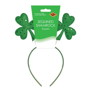 Beistle Bulk Sequined Shamrock Boppers - 12 Pack