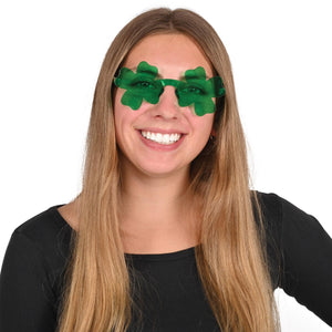 Beistle Shamrock Glasses - St. Patricks Shamrock Glasses