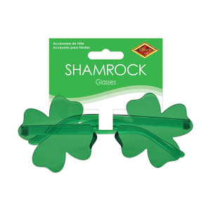 Beistle Shamrock Glasses - St. Patricks Shamrock Glasses