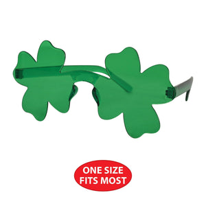 Beistle Shamrock Glasses - St. Patricks Shamrock Glasses