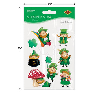 Beistle Bulk Leprechaun/Shamrock Stickers - 48 Sticker Sheets