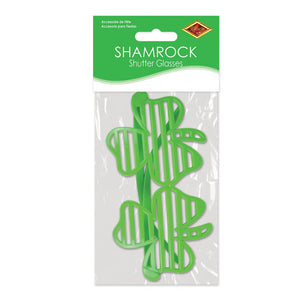 Bulk Shamrock Shutter Glasses (Case of 12) by Beistle