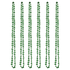 St. Patrick's Day Mini Shamrock Bead Necklaces - Bulk 12 Pack