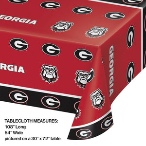 Bulk Pack of 2 Georgia Bulldogs Plastic Table Cover, 54"x108"