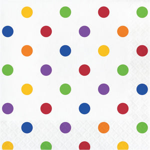 Dots & Stripes Multicolor 2-Ply Paper Luncheon Napkin (16/Pkg)