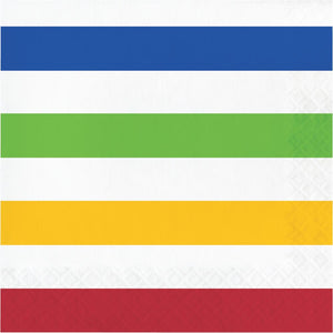 Dots & Stripes Multicolor 2-Ply Paper Luncheon Napkin (16/Pkg)