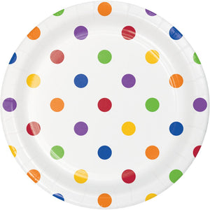 Dots & Stripes Multicolor 6.75 inch Paper Luncheon Plate (8/Pkg)