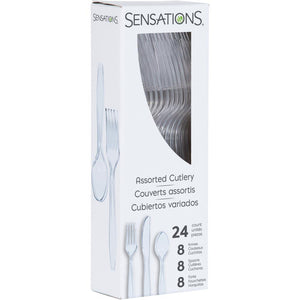 Bulk Pack of 48 Clear Assorted Plastic Cutlery