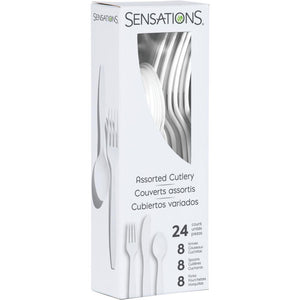 Bulk Pack of 48 White Assorted Plastic Cutlery