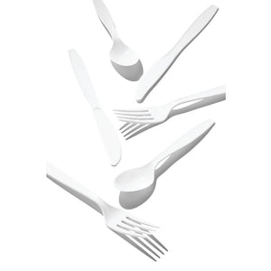 Bulk Pack of 48 White Assorted Plastic Cutlery