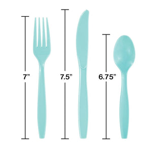 Bulk Pack of 48 Spa Blue Assorted Plastic Cutlery