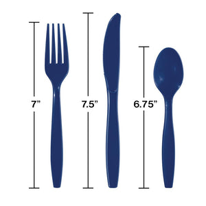 Bulk Pack of 48 Navy Assorted Plastic Cutlery