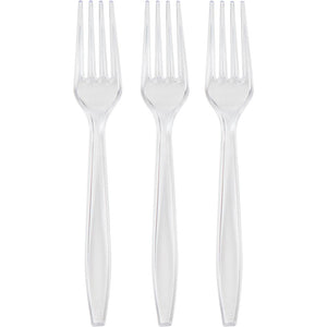 Bulk Pack of 48 Clear Plastic Cutlery (Forks Only)