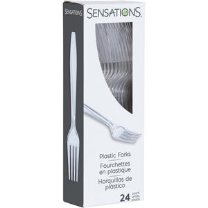 Bulk Pack of 48 Clear Plastic Cutlery (Forks Only)