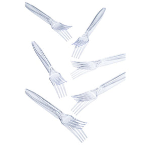 Bulk Pack of 48 Clear Plastic Cutlery (Forks Only)