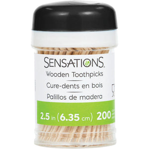 Bulk Pack of 600 2.5" Wood Toothpicks in Dispenser, Natural