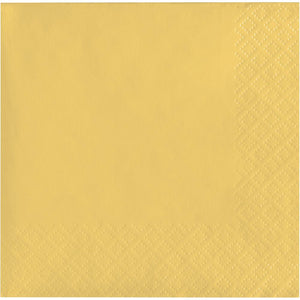 Bulk Pack of 80 Soft Yellow 2Ply Beverage Napkin