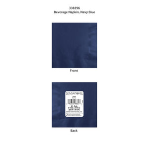 Bulk Pack of 80 Navy 2Ply Beverage Napkin