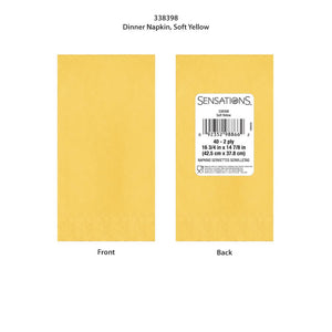 Bulk Pack of 80 Soft Yellow 2Ply Dinner Napkin