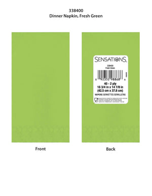 Bulk Pack of 80 Fresh Green 2ply Dinner Napkin