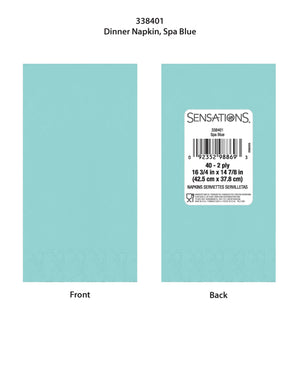 Bulk Pack of 80 Spa Blue 2Ply Dinner Napkin