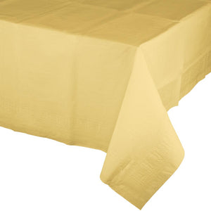 Bulk Pack of 2 Soft Yellow Tablecover, 54"x108" Paper/Poly