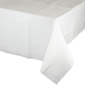 Bulk Pack of 2 White Tablecover, 54"x108" Paper/Poly