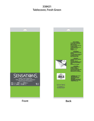 Bulk Pack of 2 Fresh Green Tablecover, 54"x108" Paper/Poly