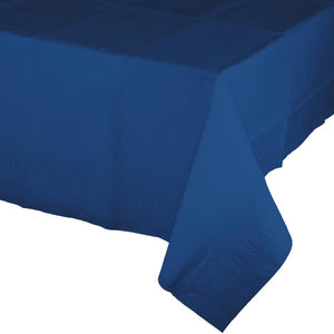 Bulk Pack of 2 Navy Tablecover, 54"x108" Paper/Poly