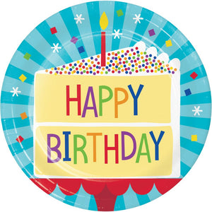 Cake Theme Birthday 6.75 inch Paper Dessert Plates (8/Pkg)