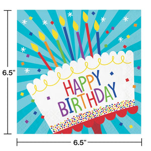 Cake Theme Birthday Luncheon Napkins (16/Pkg)