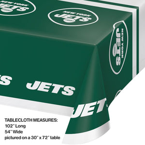 Bulk Pack of 2 New York Jets Plastic Tablecover, 54"x102"