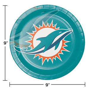 Bulk Pack of 16 Miami Dolphins Dinner Plate