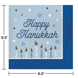 Bulk Pack of 32 Hanukkah Celebration Luncheon Party Napkins