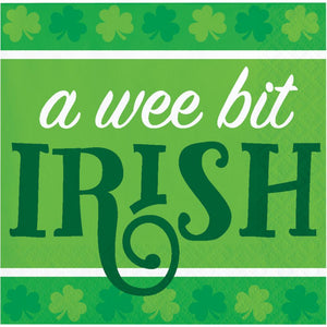 Bulk Pack of 48 Irish Clover "Wee Bit Irish" Beverage Napkin