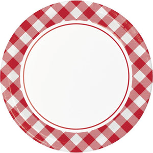 Bulk Pack of 16 Classic Gingham Dinner Plate