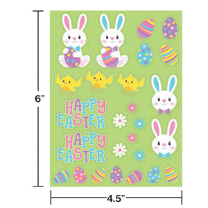 Bulk Pack of 12 Easter Characters Stickers