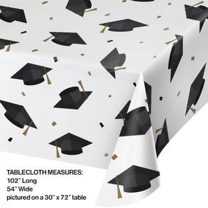 Bulk Pack of 2 Grad Cap Toss Paper Tablecover 54" X 102"