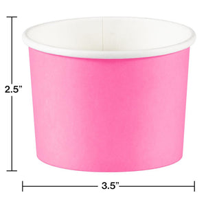 Bulk Pack of 16 Candy Pink 8 oz Paper Treat Cups