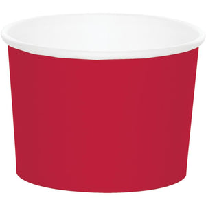 Bulk Pack of 16 Classic Red 8 oz Paper Treat Cups