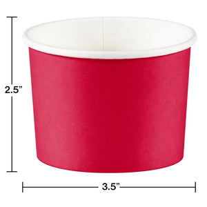 Bulk Pack of 16 Classic Red 8 oz Paper Treat Cups