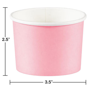 Bulk Pack of 16 Classic Pink 8 oz Paper Treat Cups