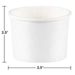 Bulk Pack of 16 White 8oz Paper Treat Cups