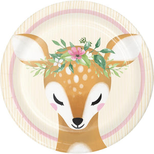 Bulk Pack of 24 Deer Little One Paper Dessert Plate