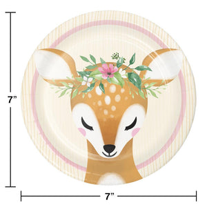 Bulk Pack of 24 Deer Little One Paper Dessert Plate