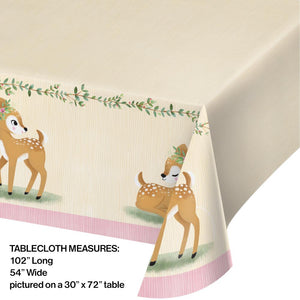 Bulk Pack of 2 Deer Little One Paper Tablecover, 54"x102"