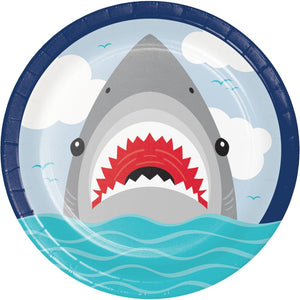 Bulk Pack of 16 Shark Party Dinner Plate