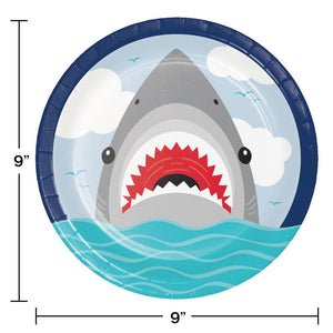 Bulk Pack of 16 Shark Party Dinner Plate